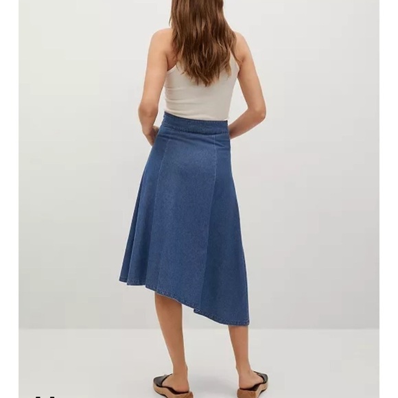 Mango Asymmetrical Jean Skirt Women’s size Small - Picture 3 of 11